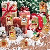 50pcs Christmas Kraft Paper Tags DIY Thank You Multi Style Crafts Hanging Tag with Rope Labels Gift Wrapping Supplies