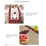 Christmas Gnome Table Runner Dwarf Striped Cotton and Linen Tablecloth Christmas Decoration for Dining Table and Coffee Table
