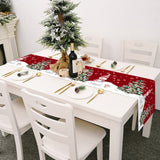 Christmas Gnome Table Runner Dwarf Striped Cotton and Linen Tablecloth Christmas Decoration for Dining Table and Coffee Table - Rear View