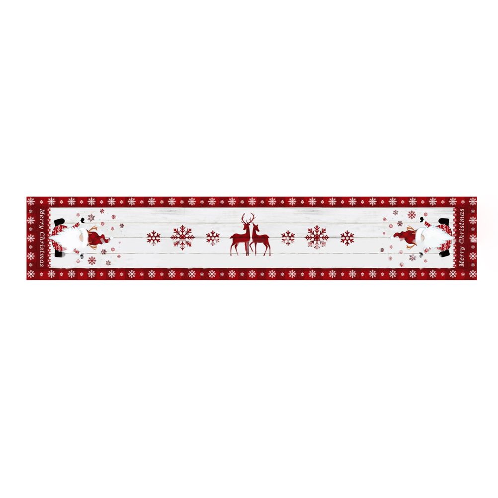 Christmas Gnome Table Runner Dwarf Striped Cotton and Linen Tablecloth Christmas Decoration for Dining Table and Coffee Table