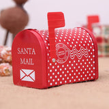 Christmas Mailbox Iron Box Children Iron Gift Box Envelope Box Christmas Home Garden Outdoor Decorations - Top-Down View
