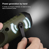 Solar Powered Hand Crank Flashlight Emergency LED Flashlight Survival Flashlight Quick Snap Carbiner Flashlight for Outdoor Sports - Top-Down View