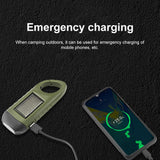 Solar Powered Hand Crank Flashlight Emergency LED Flashlight Survival Flashlight Quick Snap Carbiner Flashlight for Outdoor Sports