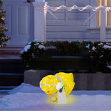 Chick with Scarf Decor Lights Yellow Chick Flat Garden Sculpture Chick Ornaments for Lawn Yard Christmas Holiday Decorations - 45-Degree Angle
