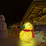 Chick with Scarf Decor Lights Yellow Chick Flat Garden Sculpture Chick Ornaments for Lawn Yard Christmas Holiday Decorations - Top-Down View