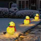 Chick with Scarf Decor Lights Yellow Chick Flat Garden Sculpture Chick Ornaments for Lawn Yard Christmas Holiday Decorations