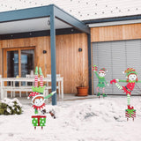 Christmas Elf Garden Stake Christmas Metal Gnome Yard Stake Wrought Iron Elf Ornament Yard Signs Decor Outdoor Holiday Decoration - Close-Up Angle