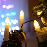 USB LED Candle Lamp Warm White LED Flameless Christmas Candle String Lights with Tree Clips Holiday Party Decoration