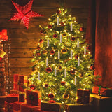 USB LED Candle Lamp Warm White LED Flameless Christmas Candle String Lights with Tree Clips Holiday Party Decoration - Low Angle