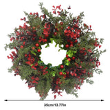 Christmas Wreath Artificial Red Berries Eucalyptus Wreath Christmas Decoration Living Room Wall Decoration