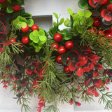 Christmas Wreath Artificial Red Berries Eucalyptus Wreath Christmas Decoration Living Room Wall Decoration