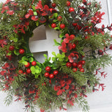 Christmas Wreath Artificial Red Berries Eucalyptus Wreath Christmas Decoration Living Room Wall Decoration - 45-Degree Angle