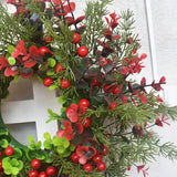 Christmas Wreath Artificial Red Berries Eucalyptus Wreath Christmas Decoration Living Room Wall Decoration