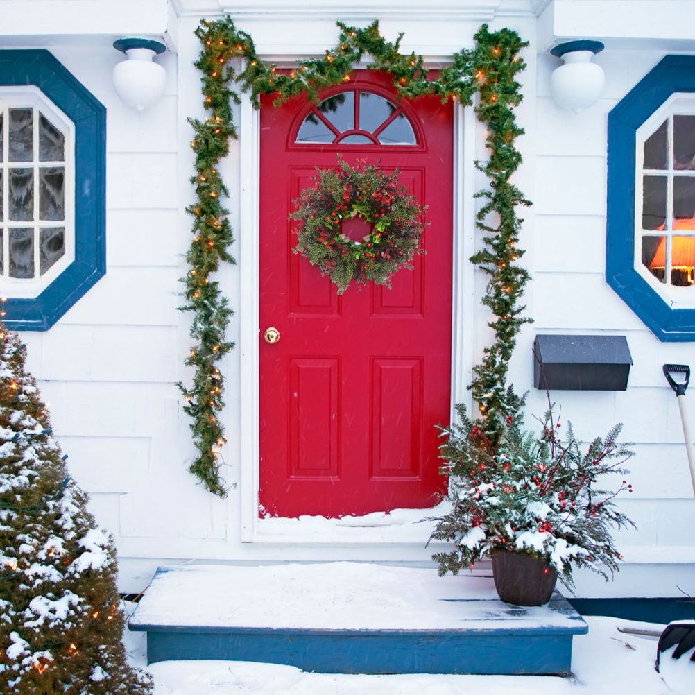 Christmas Wreath Artificial Red Berries Eucalyptus Wreath Christmas Decoration Living Room Wall Decoration