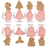 8 Pcs/Set DIY Christmas Biscuit Mould Cartoon Cutter 3D Biscuits Mold Plastic Baking Mould Decorating Tools - Front View