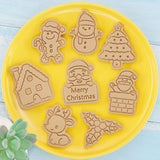 8 Pcs/Set DIY Christmas Biscuit Mould Cartoon Cutter 3D Biscuits Mold Plastic Baking Mould Decorating Tools - Top-Down View