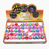 50Pcs Christmas LED Finger Lights Cute Cartoon LED Rings Party Favors for Kids Adults Light Up Toys Rings Stocking Stuffers