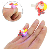 50Pcs Christmas LED Finger Lights Cute Cartoon LED Rings Party Favors for Kids Adults Light Up Toys Rings Stocking Stuffers - Front View