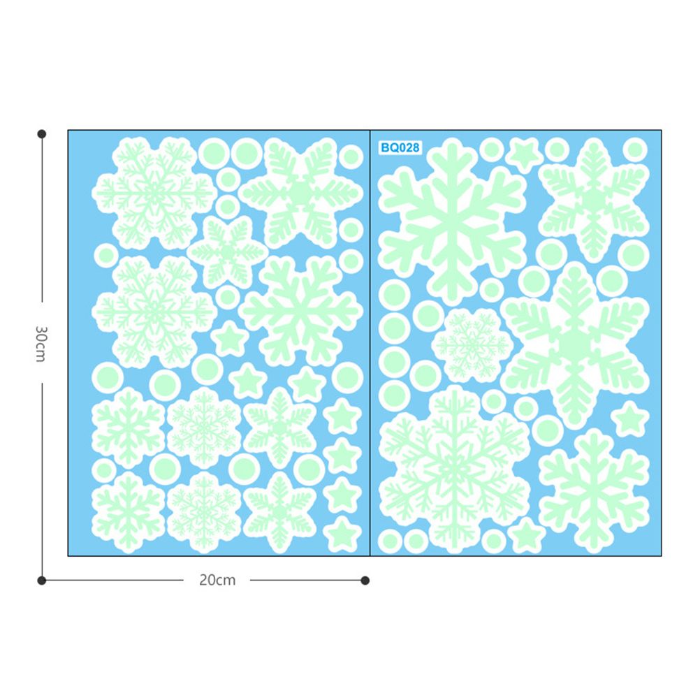in The Dark Christmas Snowflake Sticker Xmas Self Adhesive PVC Wall Decals Stickers Luminous Stickers for Wall Door Window Ceiling