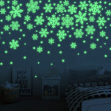 in The Dark Christmas Snowflake Sticker Xmas Self Adhesive PVC Wall Decals Stickers Luminous Stickers for Wall Door Window Ceiling