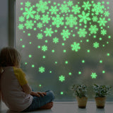 in The Dark Christmas Snowflake Sticker Xmas Self Adhesive PVC Wall Decals Stickers Luminous Stickers for Wall Door Window Ceiling