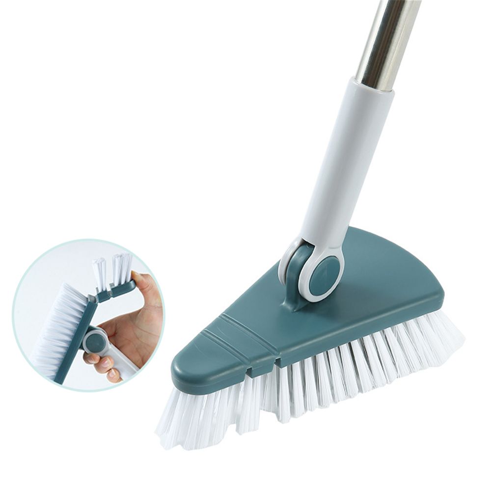 Bendable Corner Scrub Brush with Long Handle Removable Triangle Brush for Stairs Wall Bathroomand Kitchen