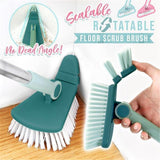Bendable Corner Scrub Brush with Long Handle Removable Triangle Brush for Stairs Wall Bathroomand Kitchen - Front View