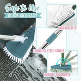 Bendable Corner Scrub Brush with Long Handle Removable Triangle Brush for Stairs Wall Bathroomand Kitchen