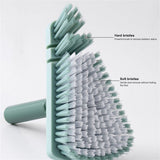 Bendable Corner Scrub Brush with Long Handle Removable Triangle Brush for Stairs Wall Bathroomand Kitchen