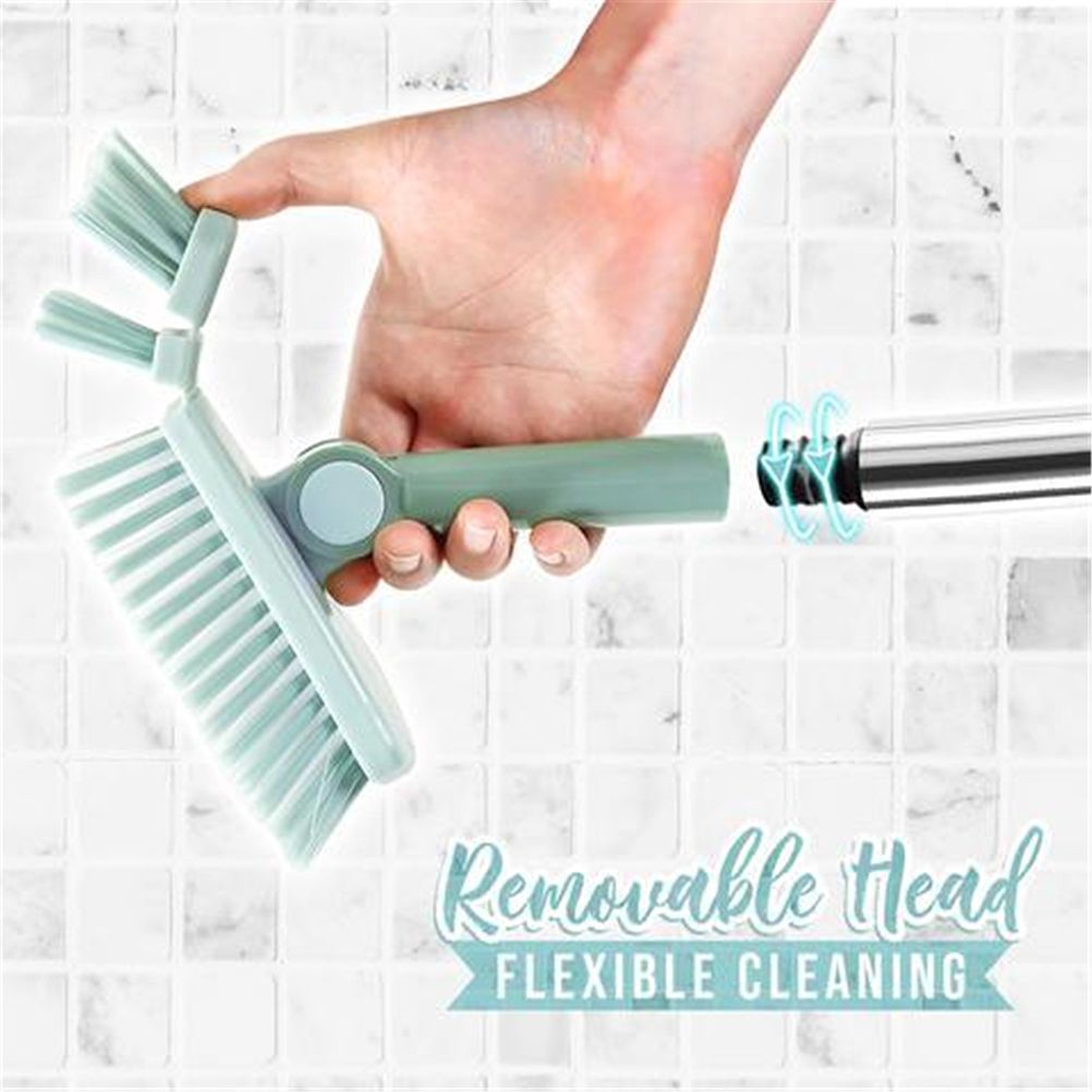 Bendable Corner Scrub Brush with Long Handle Removable Triangle Brush for Stairs Wall Bathroomand Kitchen
