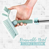 Bendable Corner Scrub Brush with Long Handle Removable Triangle Brush for Stairs Wall Bathroomand Kitchen