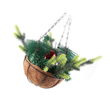 Artificial Christmas Hanging Basket Decorated with Pine Cones Ball Lights Christmas Holiday Decoration