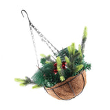 Artificial Christmas Hanging Basket Decorated with Pine Cones Ball Lights Christmas Holiday Decoration - Extra Image