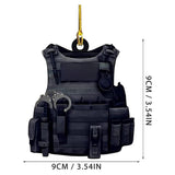 Christmas Pendant Police Equipment Santa Christmas Tree Hanging Ornament Car Rearview Mirror Backpack Pendant Holiday Party Decoration