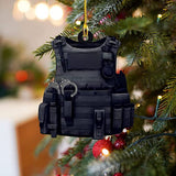 Christmas Pendant Police Equipment Santa Christmas Tree Hanging Ornament Car Rearview Mirror Backpack Pendant Holiday Party Decoration - Top-Down View