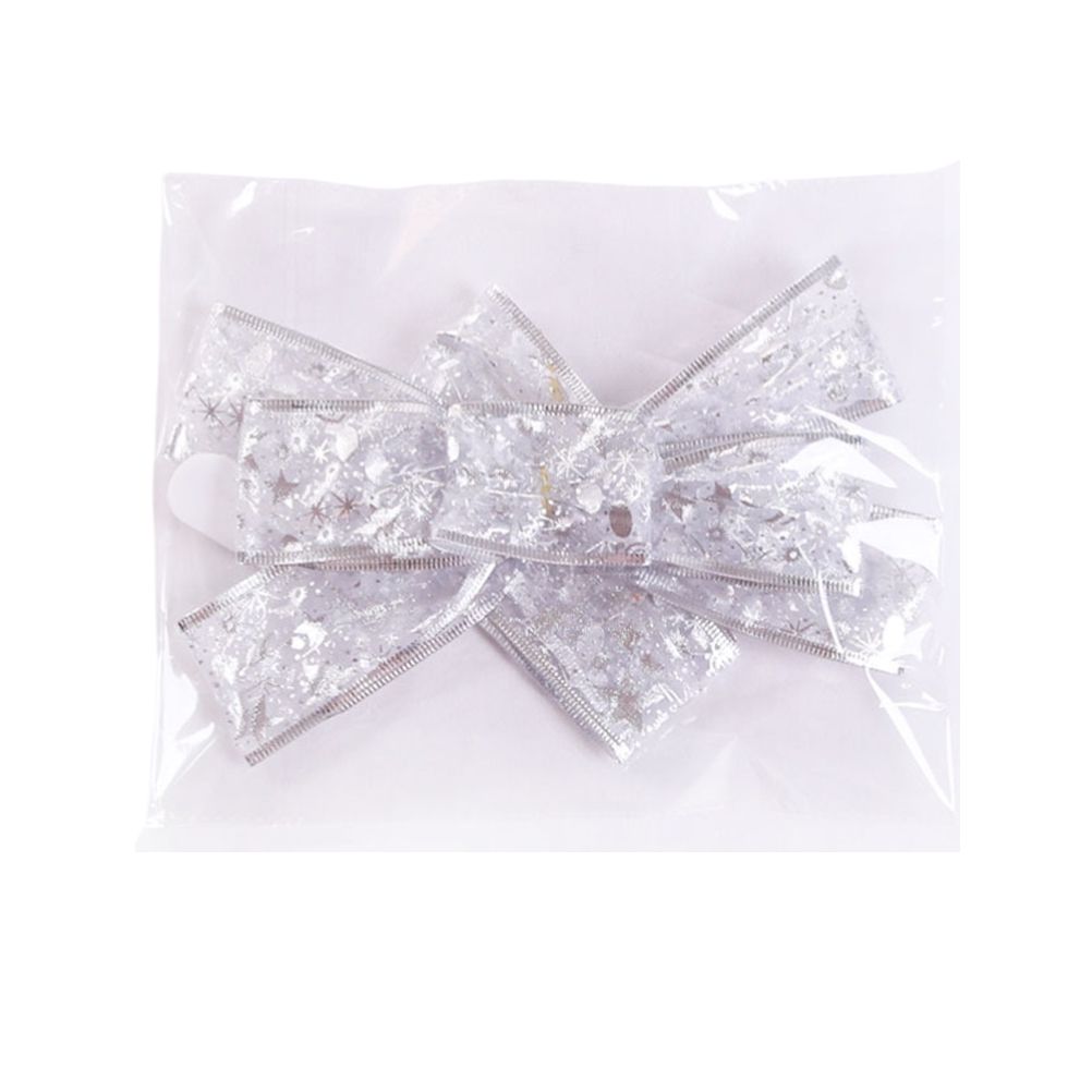 Glowing Christmas Transparent Bow Hanging Pendant Light Up Bow Hanging Ornaments String Lamp for Christmas Tree and Garden