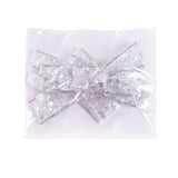 Glowing Christmas Transparent Bow Hanging Pendant Light Up Bow Hanging Ornaments String Lamp for Christmas Tree and Garden