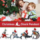 Christmas Decorations Wooden Shark Family Pendant Cute Fun Christmas Tree Hanging Decorations