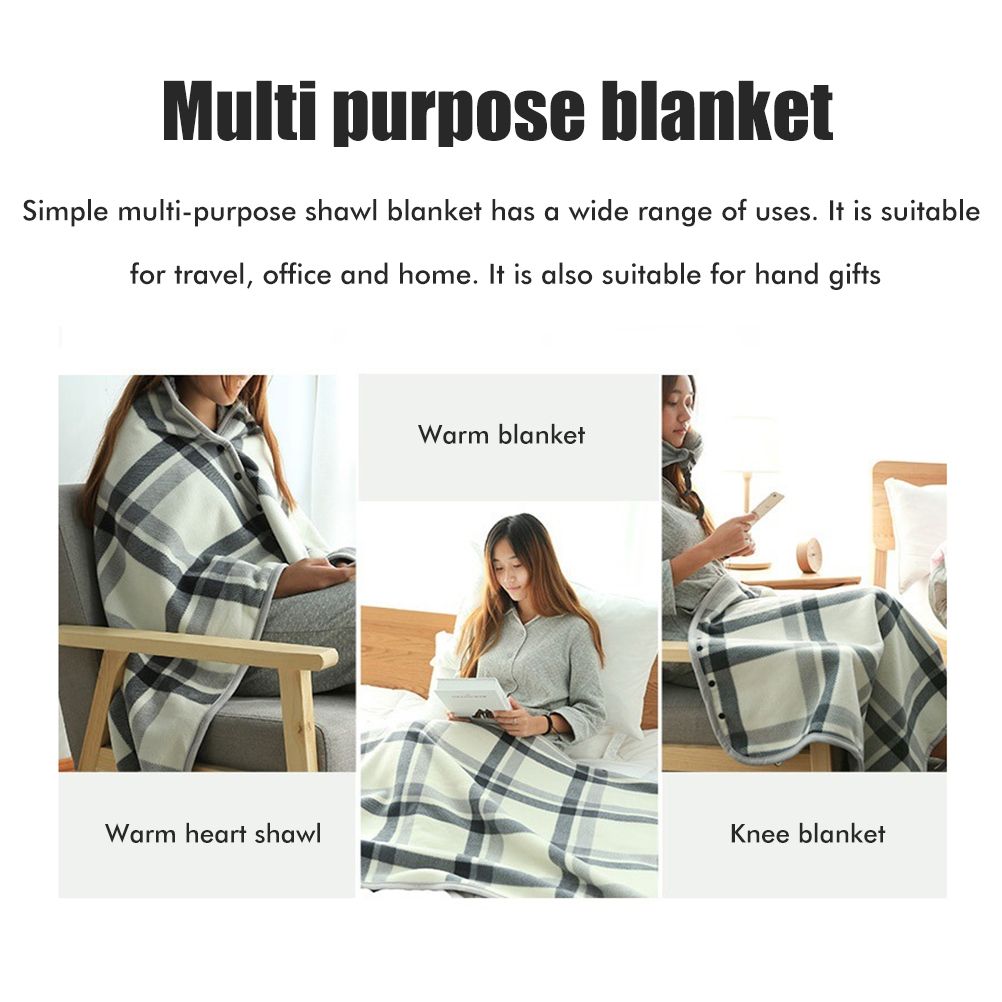 Multifunctional Heated Blanket Heating Warm Scarf Flannel Heating Cape Plush Blanket