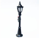 2Pcs Miniature Christmas Street Lamp Post Park Bench Seat Mini Street Light Model Dollhouse Xmas Village Pathway Fairy Garden Accessories - Side View