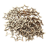 100 Pieces Wooden Hollow Star Decoration Wooden Discs Embellishments Craft Making DIY for Wedding Christmas Tree
