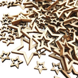 100 Pieces Wooden Hollow Star Decoration Wooden Discs Embellishments Craft Making DIY for Wedding Christmas Tree