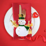 Christmas Napkin Rings Set of 6 Snowman Metal Napkin Ring Holders for Dining Table Decor for Holiday Party Decoration