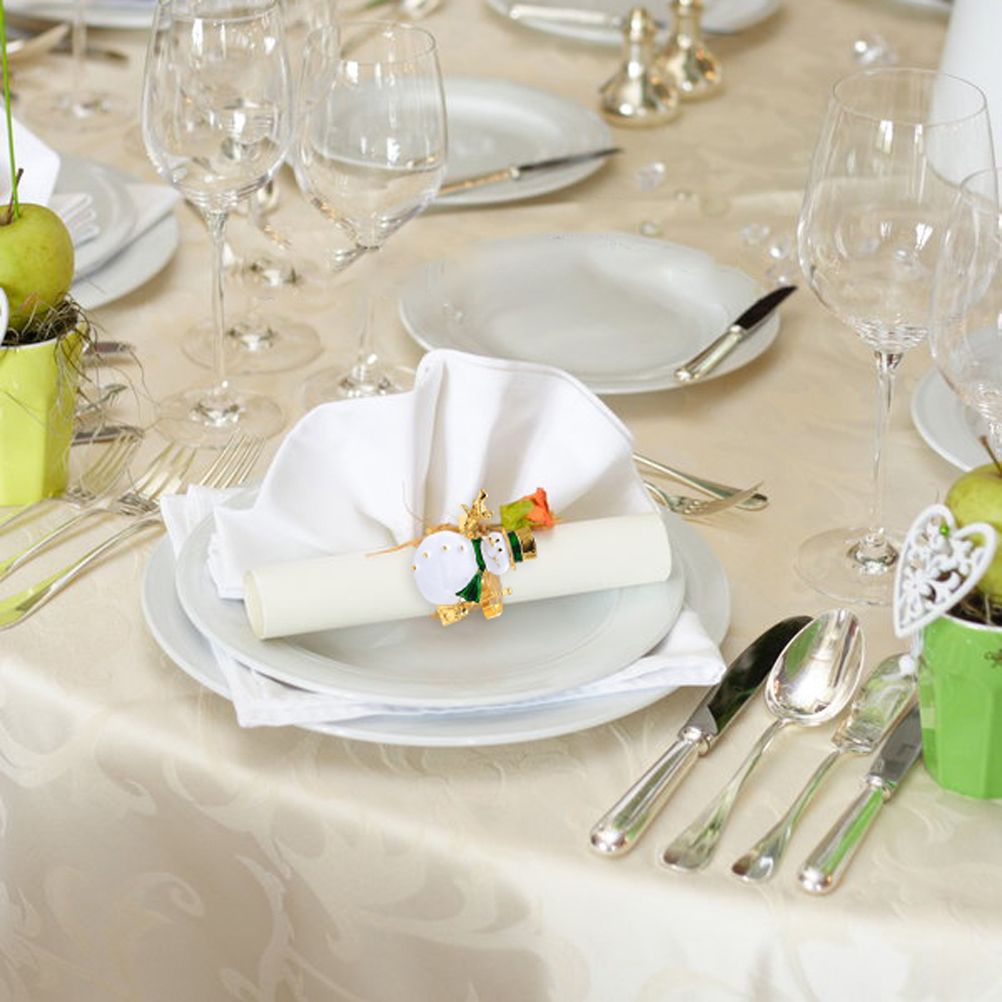 Christmas Napkin Rings Set of 6 Snowman Metal Napkin Ring Holders for Dining Table Decor for Holiday Party Decoration