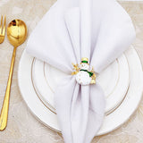 Christmas Napkin Rings Set of 6 Snowman Metal Napkin Ring Holders for Dining Table Decor for Holiday Party Decoration