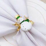 Christmas Napkin Rings Set of 6 Snowman Metal Napkin Ring Holders for Dining Table Decor for Holiday Party Decoration