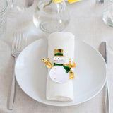 Christmas Napkin Rings Set of 6 Snowman Metal Napkin Ring Holders for Dining Table Decor for Holiday Party Decoration - Extra Image