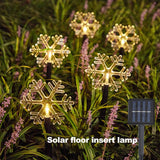 Solar Christmas Star Lights Outdoor Energy Saving Waterproof Solar Powered Stake Lights Decorations for Home Pathway Garden Walkway Yard Lawn Patio - Top-Down View