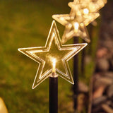 Solar Christmas Star Lights Outdoor Energy Saving Waterproof Solar Powered Stake Lights Decorations for Home Pathway Garden Walkway Yard Lawn Patio - 45-Degree Angle