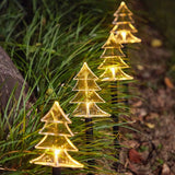 Solar Christmas Star Lights Outdoor Energy Saving Waterproof Solar Powered Stake Lights Decorations for Home Pathway Garden Walkway Yard Lawn Patio